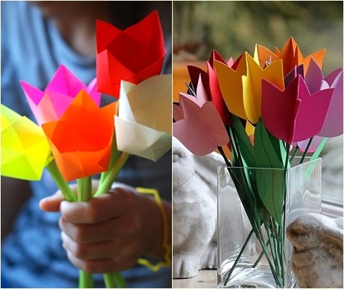 पेपर से एक ट्यूलिप बनाने के लिए: एक मास्टर क्लास