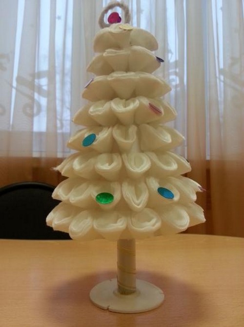 बालवाड़ी में नए साल के शिल्प: कपास ऊन से बने पेड़, एक मास्टर क्लास