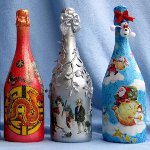 बोतलों के नए साल का decoupage