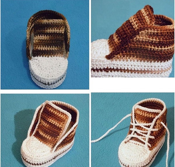 शुरुआती के लिए चरण-दर-चरण विवरण के साथ Crochet booties