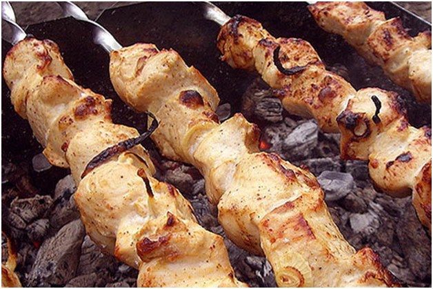 चिकन skewers